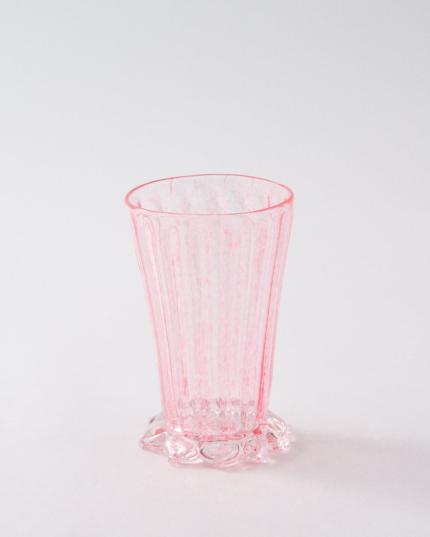 Murano Pink Vertical Stripe Glasses with Clear Base