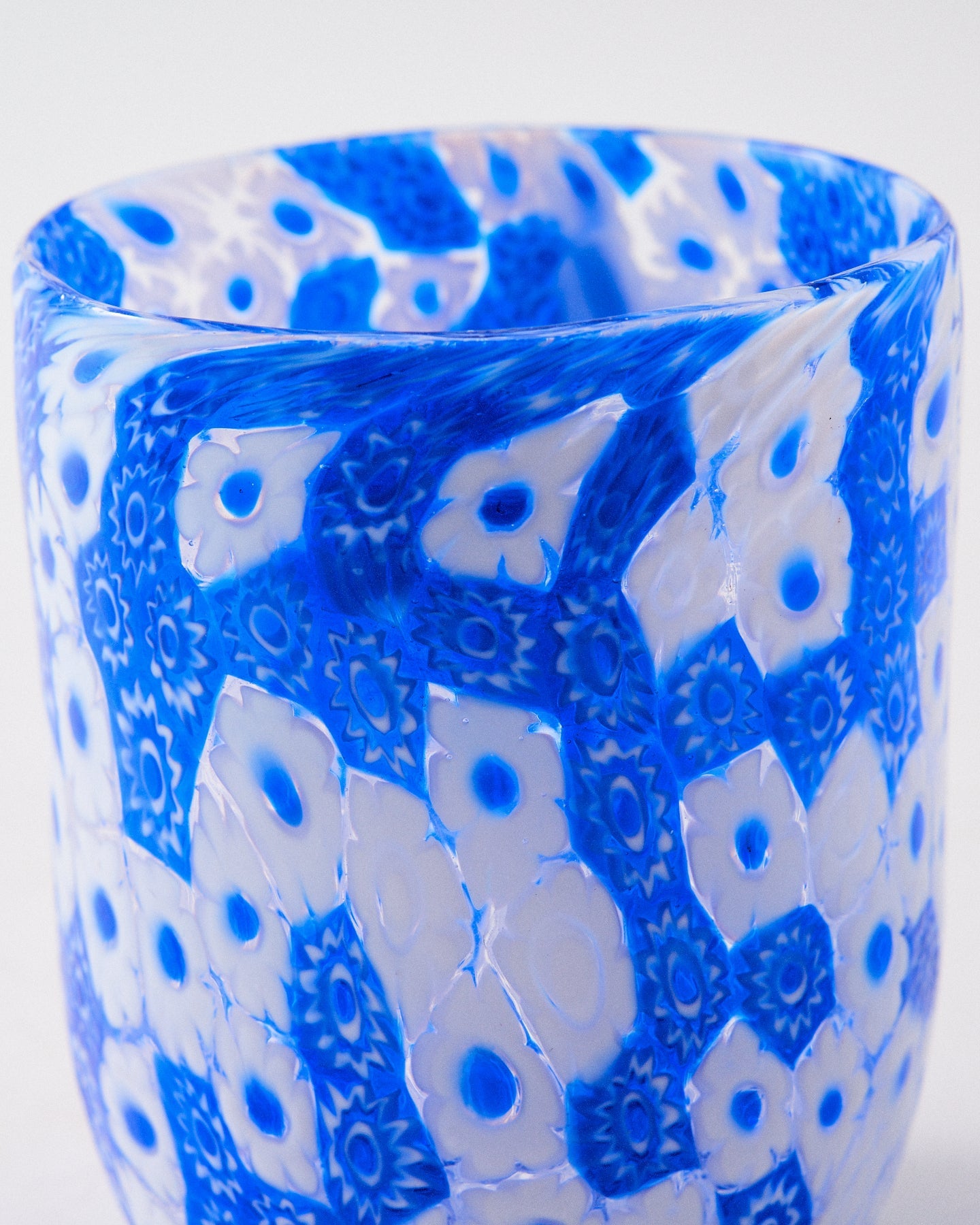 Murano Millefiori Tumbler - Blue Marguerite